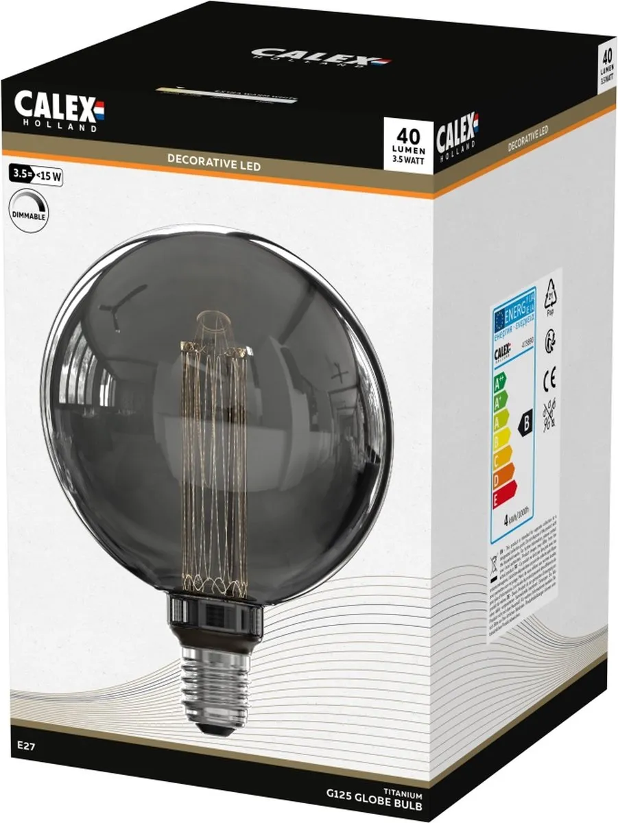 Calex Crown Series LED Lamp E27 3.5W - Rookglas - 2000K