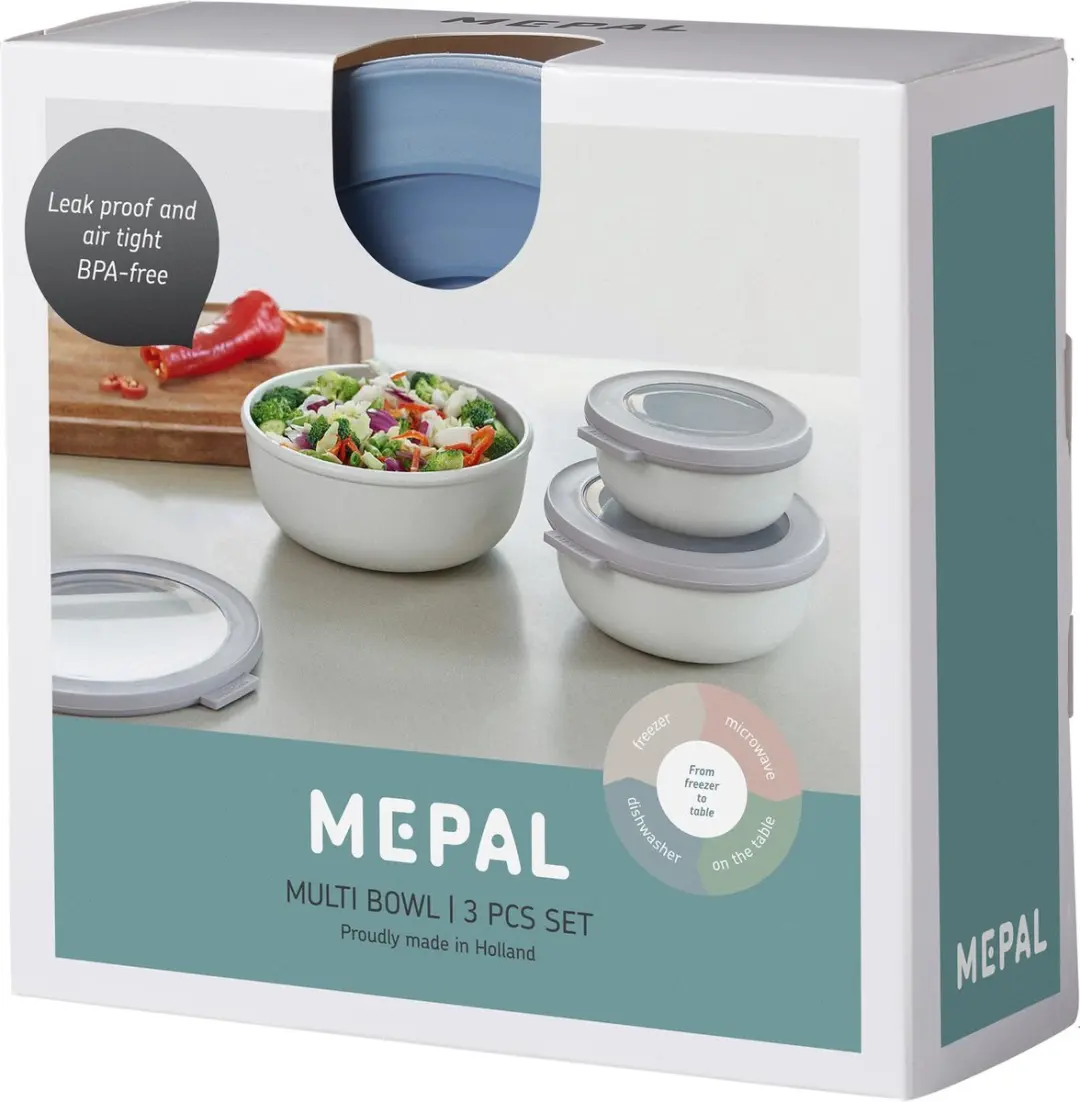 Mepal Cirqula Vershouddoosset 3-delig - 350/750/1250ml - Nordic Blue