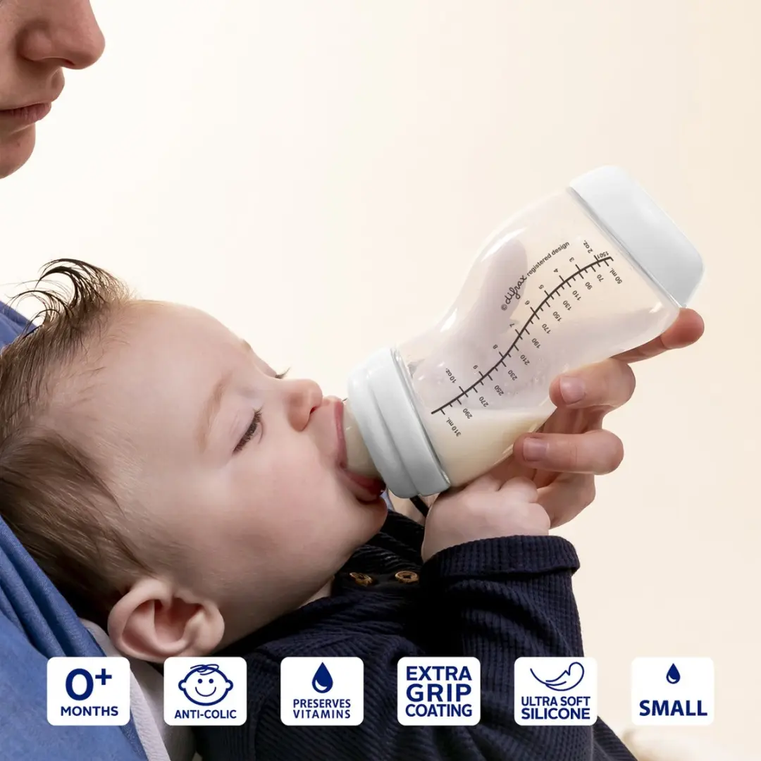 Difrax Natural Glazen Babyfles 310ml - Wit - afbeelding 2 van 6