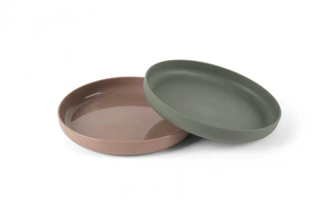 Dantoy Baby Bordenset 2-delig - Olijfgroen/Mokka Bioplastic