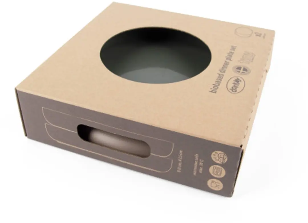 Dantoy Baby Bordenset 2-delig - Olijfgroen/Mokka Bioplastic