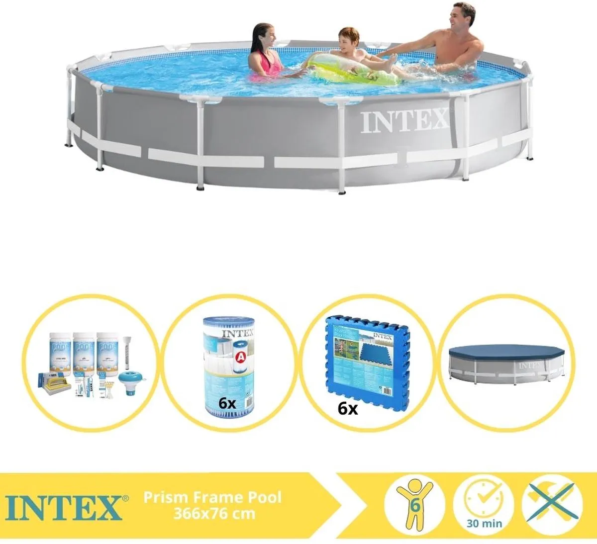 Intex Prism Frame 26712GN Opzetzwembad 366x76cm