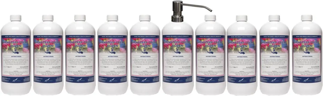 Splashbox Cosmetics Handzeep Crème Rozen 1L - Set van 10