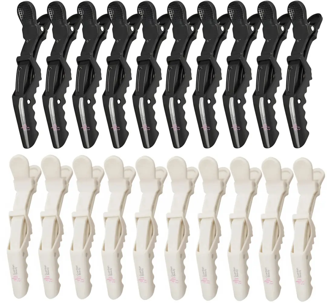 Guardian Beauty Haarklemmen Alligator - 20 Stuks - Zwart/Wit