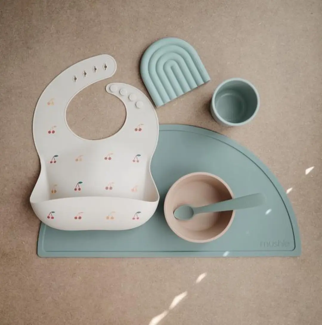 Mushie Siliconen Placemats Cambridge Blue