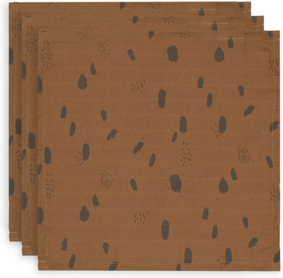 Jollein Hydrofiel Monddoekje Spot Caramel - 3 Stuks