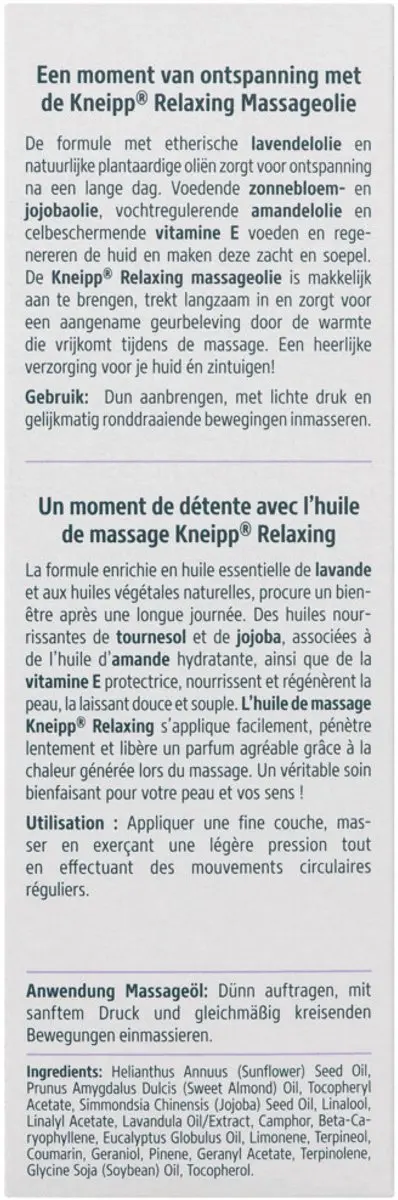 Kneipp Massageolie Lavendel 100ml