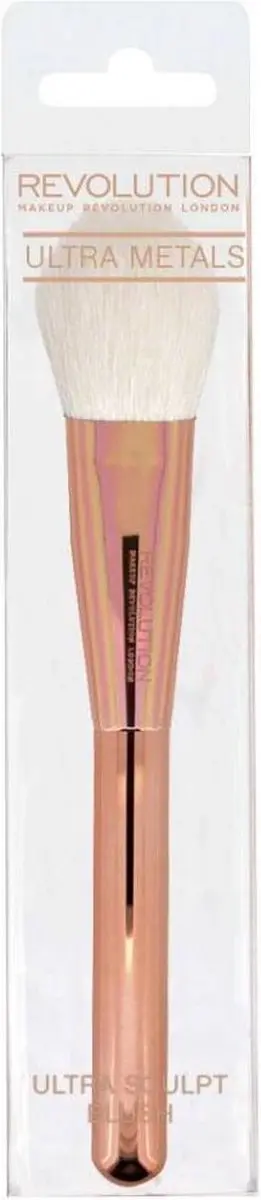 Makeup Revolution Ultra Metals Sculpt Blush Brush F303 - Rose goud/Wit