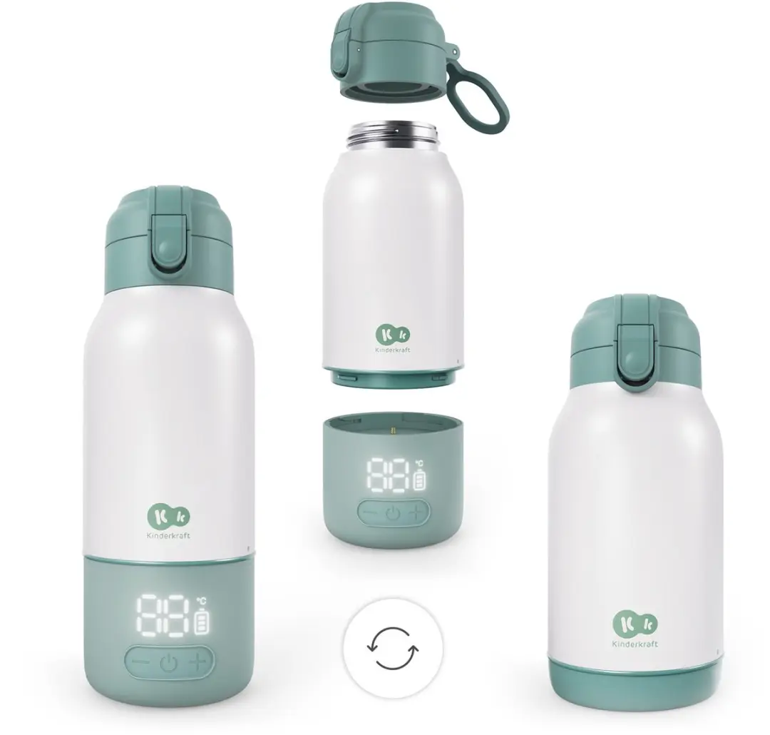 KinderKraft GAJA Melkverwarmer Thermos 350ml - USB-C - Groen