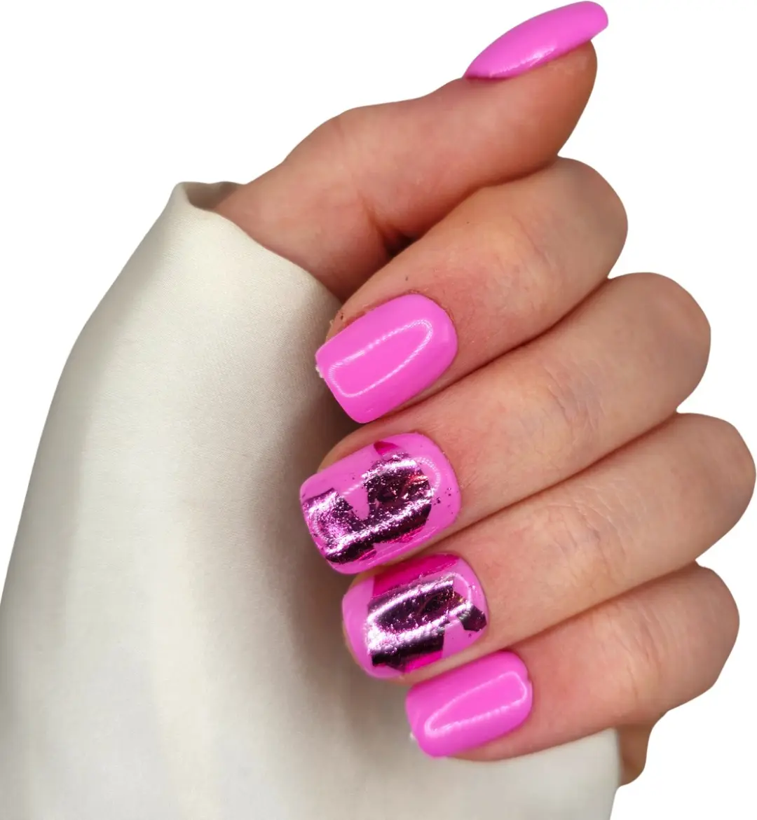 SD Press on Nails B248 Plaknagels Roze Flakes