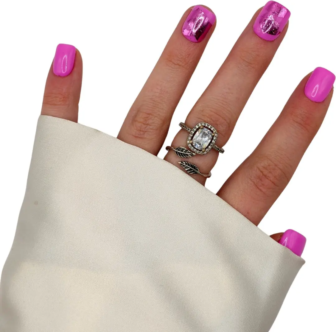 SD Press on Nails B248 Plaknagels Roze Flakes - 20 Stuks