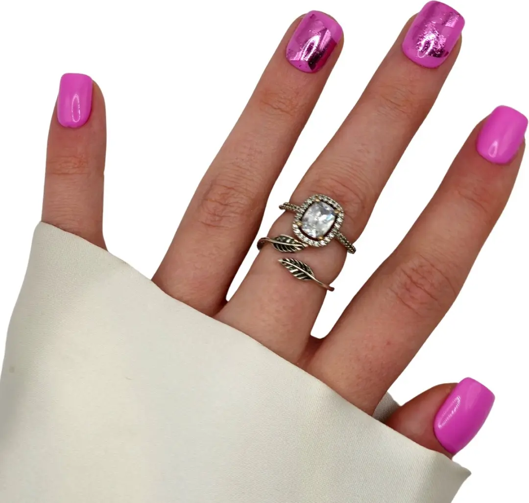 SD Press on Nails B248 Plaknagels Roze Flakes - 20 Stuks