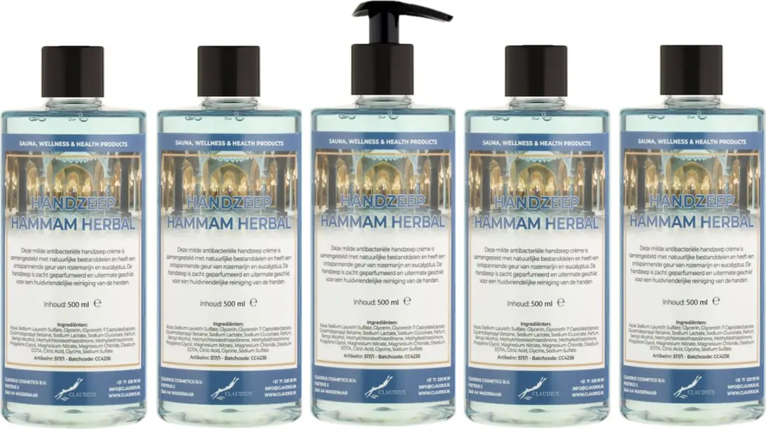 Splashbox Cosmetics Hammam Herbal Handzeep 500ml - 5 Stuks