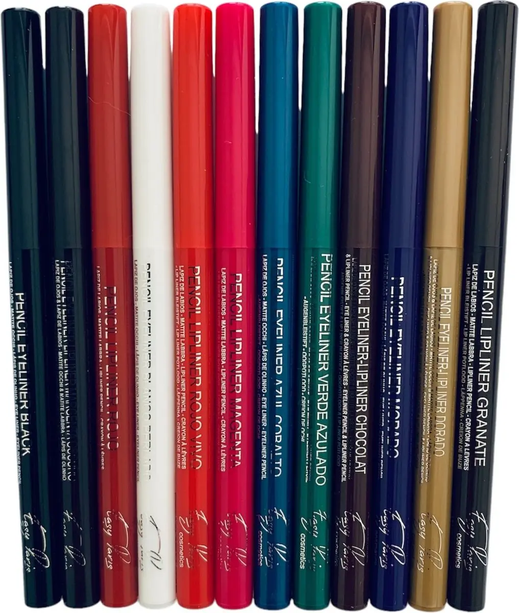 Easy Paris Cosmetica Set 12 Stuks Oog- & Lippotlood - Waterproof - Multicolor