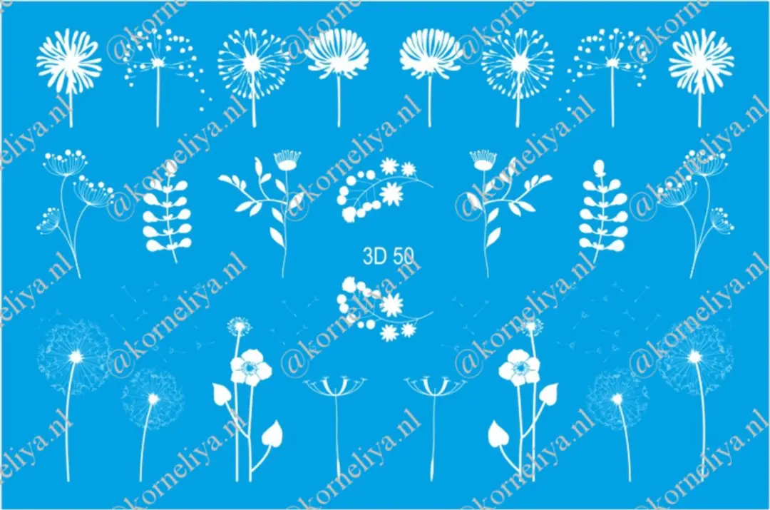 Korneliya 3D Waterdecal 050 White