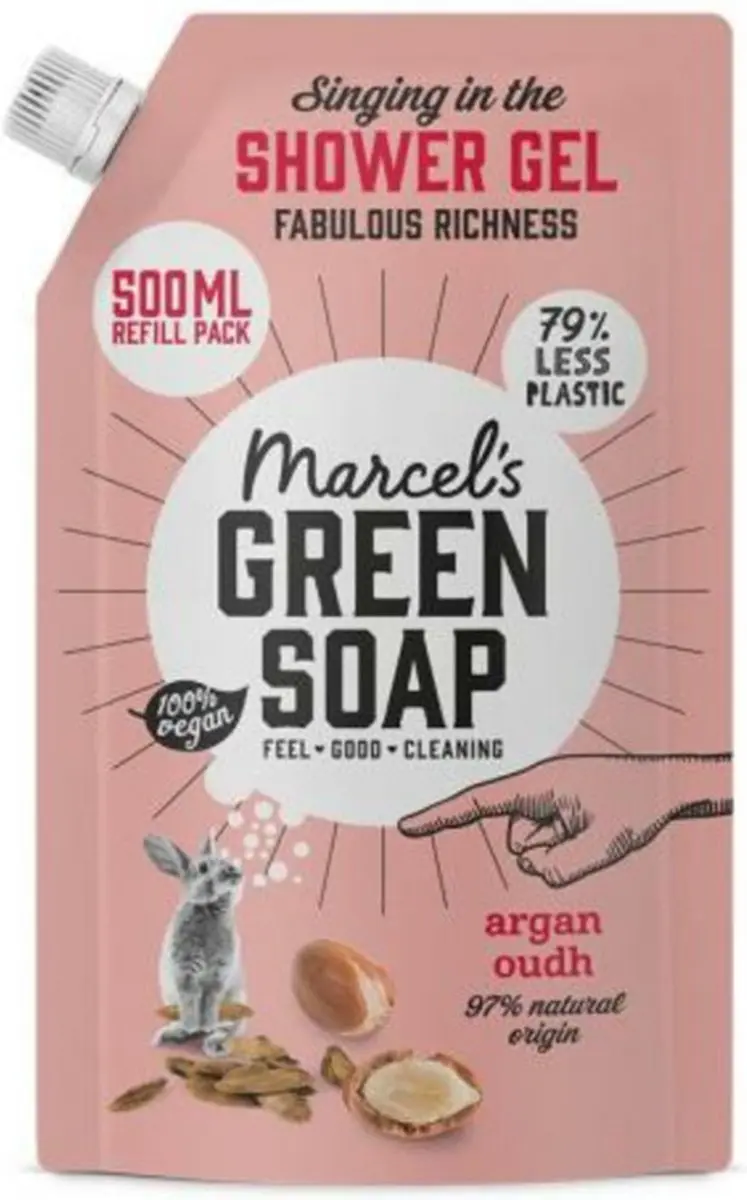 Marcel's Green Soap Shower Gel Navulling Argan & Oudh 500ml