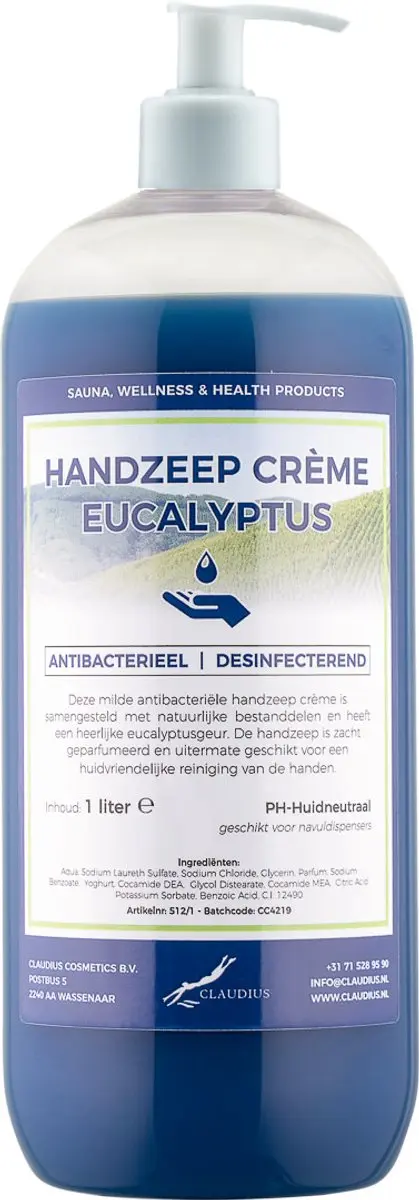 Splashbox Cosmetics Handzeep Crème Eucalyptus 1L