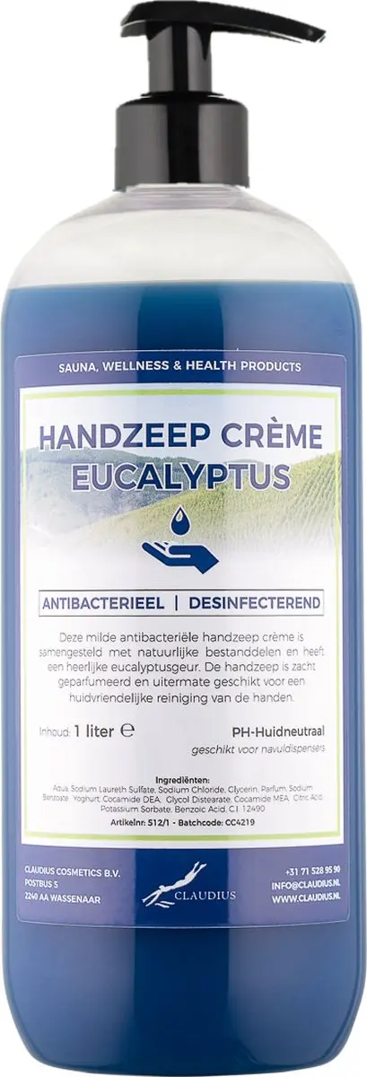 Splashbox Cosmetics Handzeep Crème Eucalyptus 1L