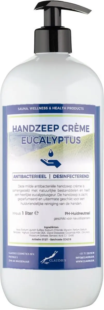 Splashbox Cosmetics Handzeep Crème Eucalyptus 1L