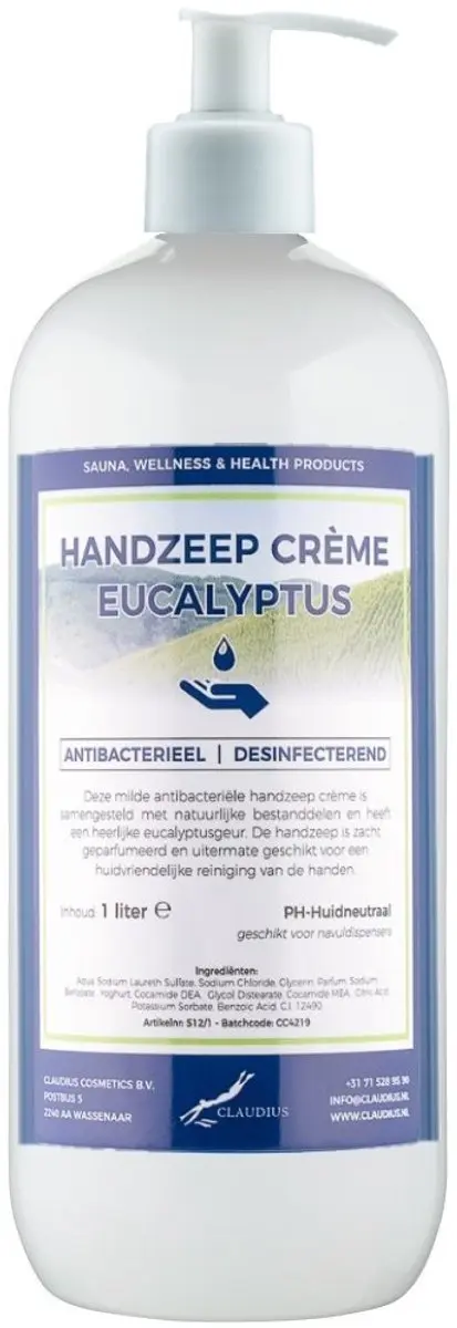 Splashbox Cosmetics Handzeep Crème Eucalyptus 1L