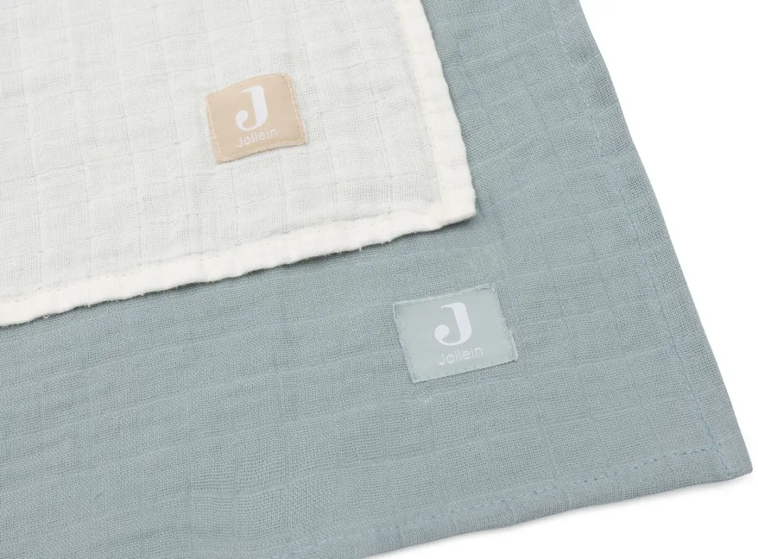 Jollein Hydrofiele Doek Large 115x115cm - 2 Stuks - Sea Green/Ivory