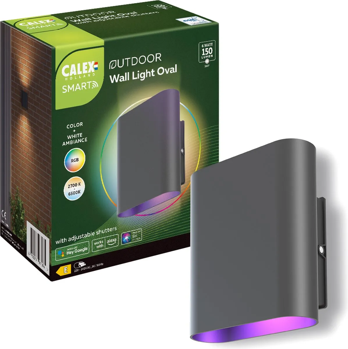 Calex Smart Outdoor LED Wandlamp RGBW 6W