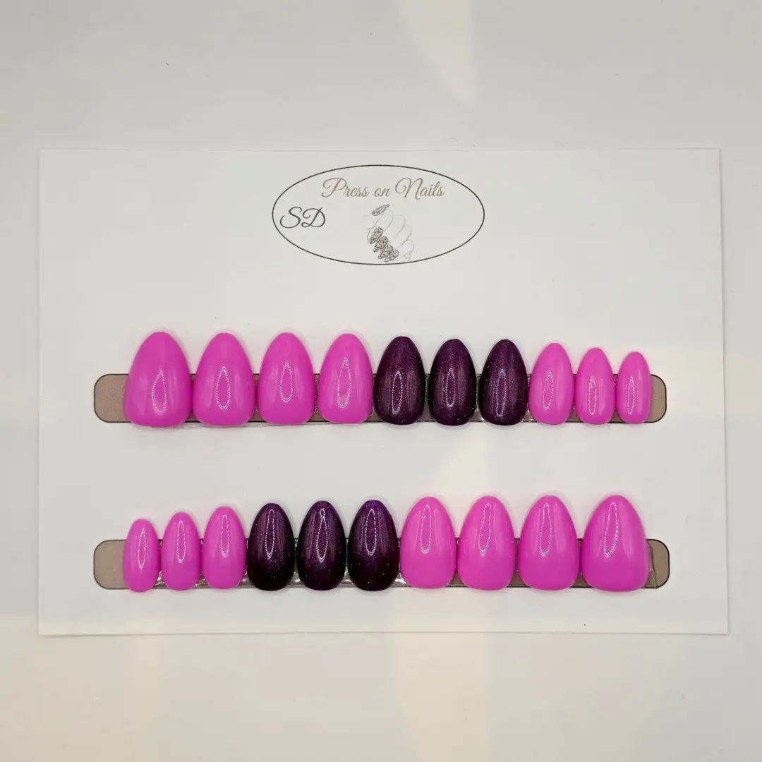 SD Press on Nails B-249 Plaknagels Roze Paars - 20 Stuks - afbeelding 6 van 6