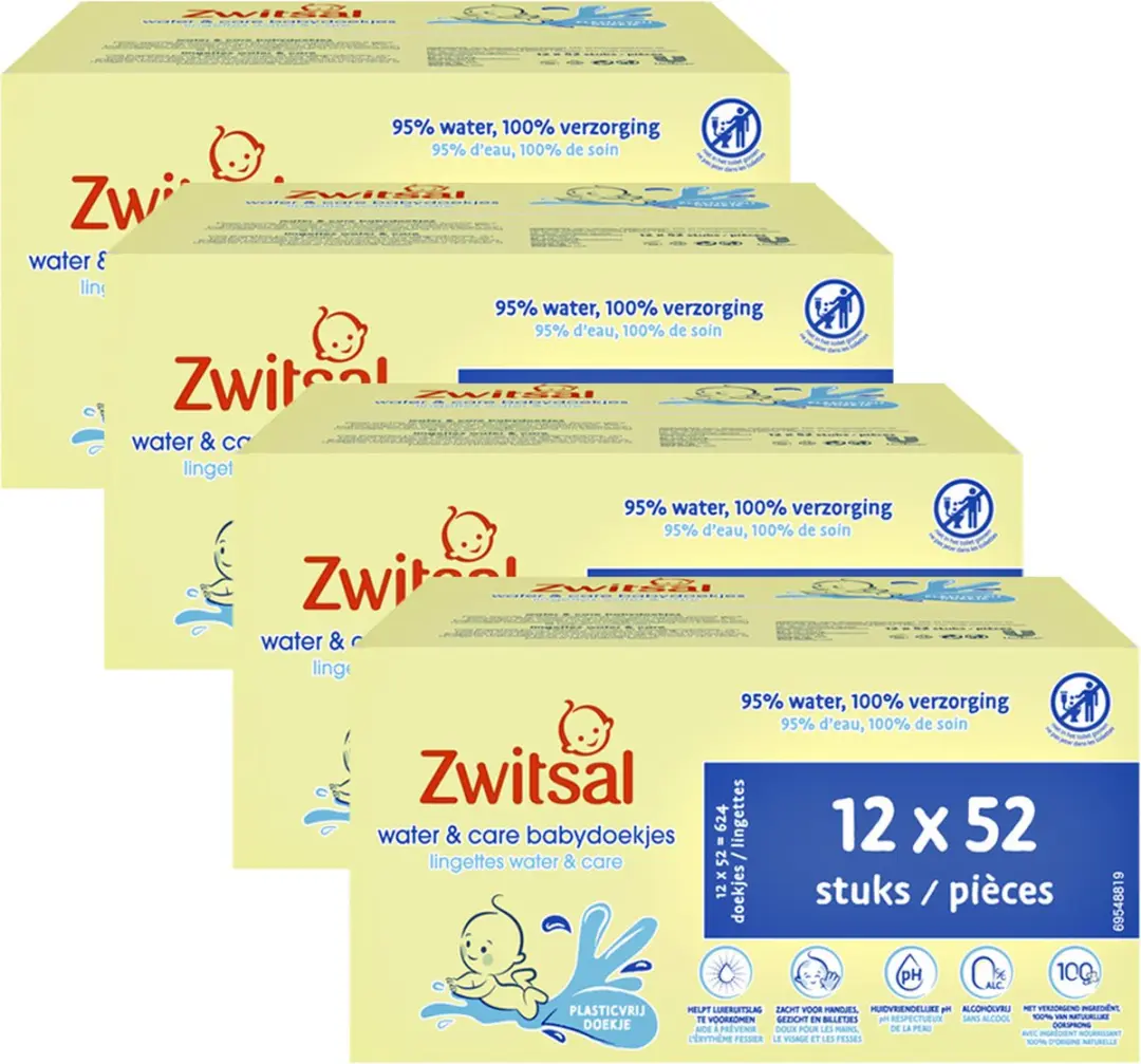 Zwitsal Billendoekjes Water & Care 2496 Stuks