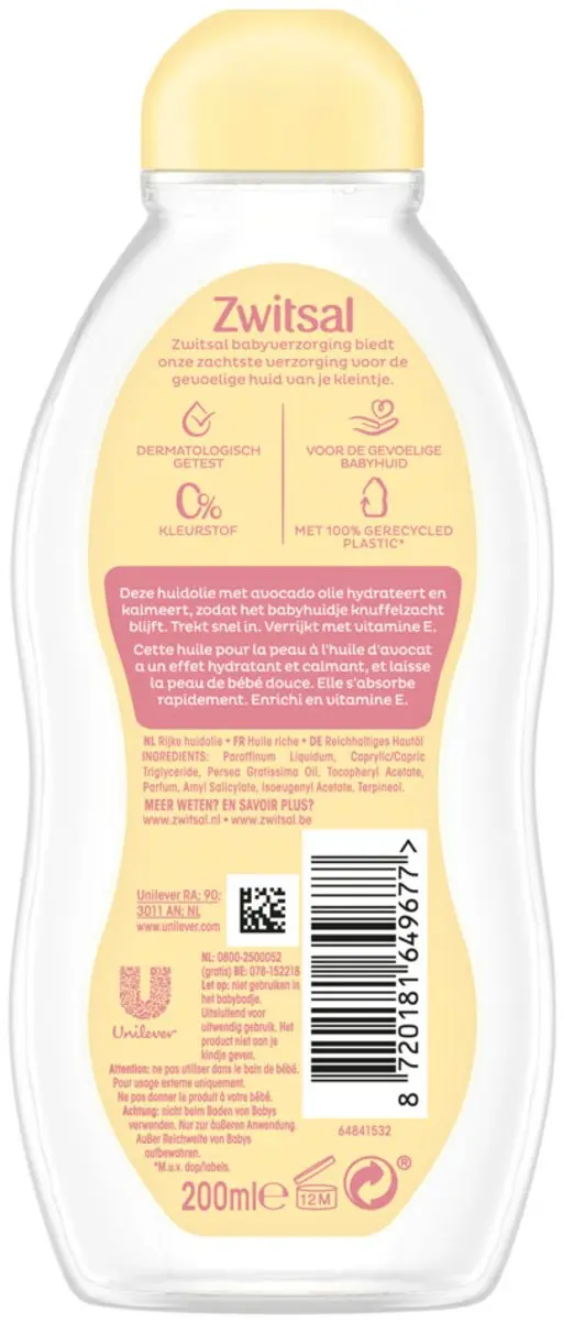 Zwitsal Rijke Huidolie Avocado 200ml
