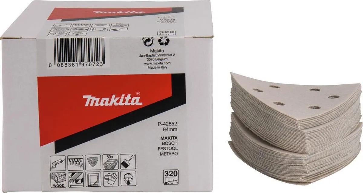 Makita Schuurvel 3-k K320 Wit - 1 Stuk