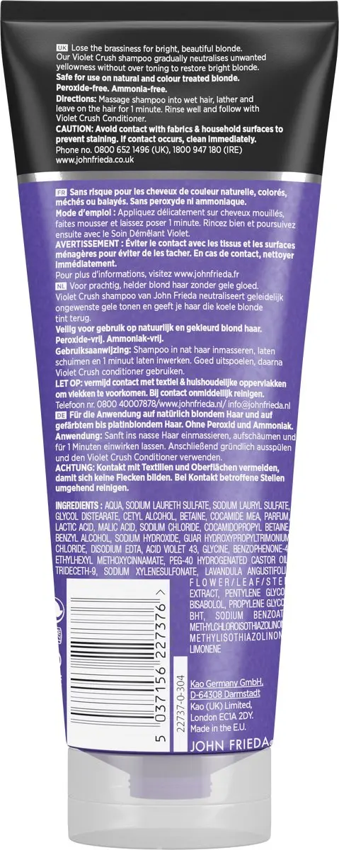 John Frieda Sheer Blonde Colour Renew Zilver Shampoo 250ml
