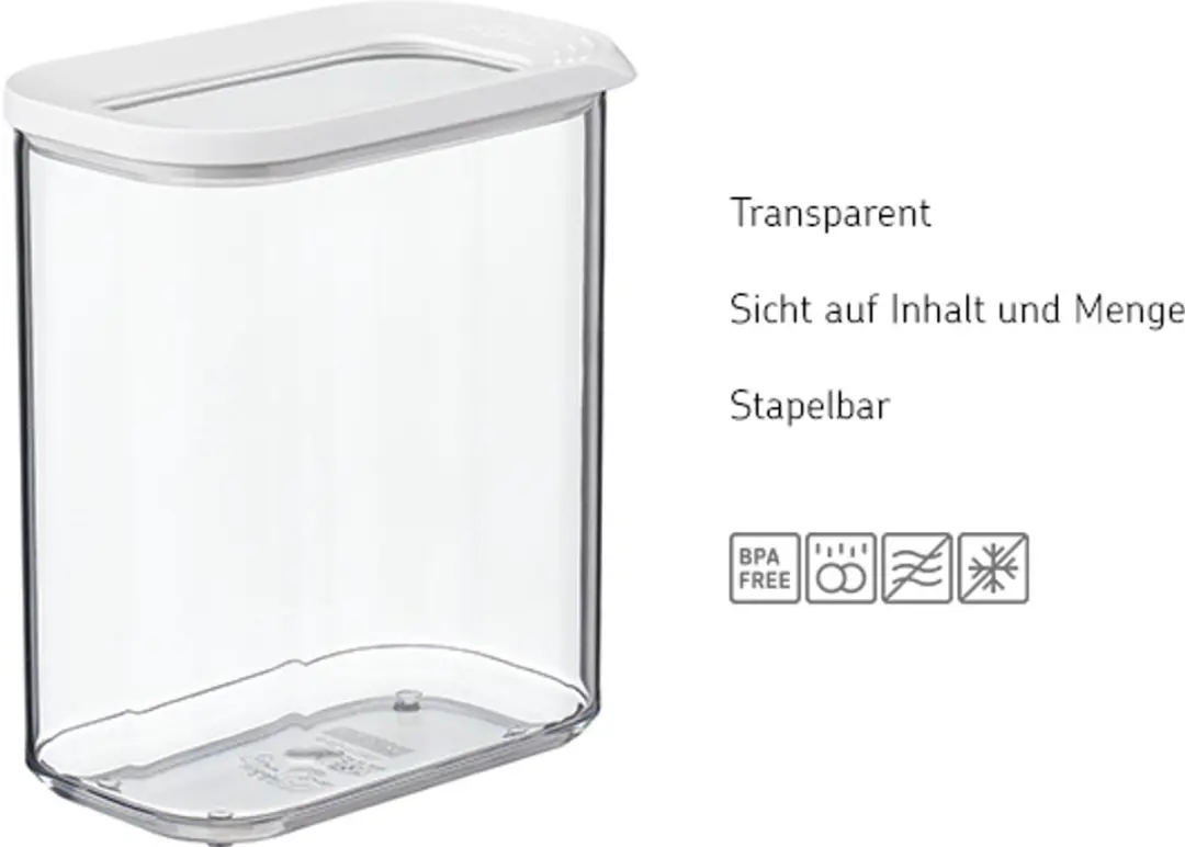 Mepal Modula Bewaardozen 1000ml - 4 Stuks - Wit