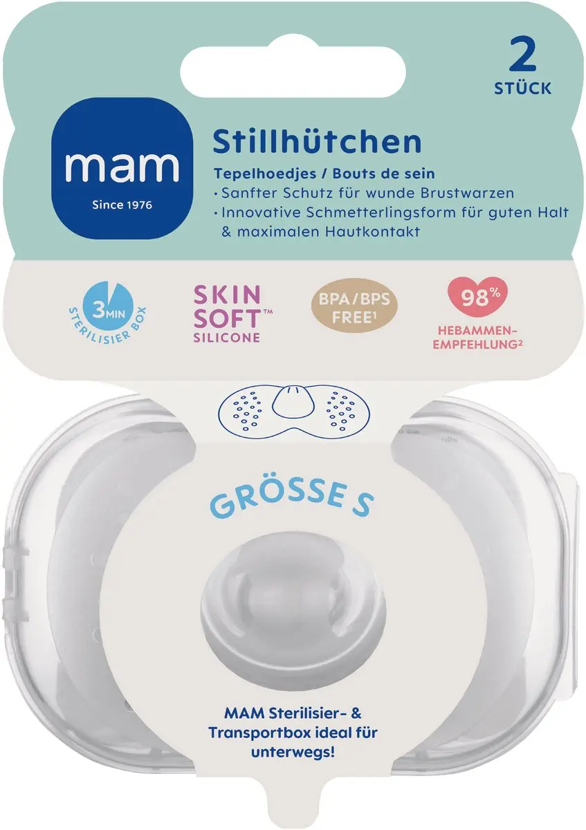 MAM Skinsoft Siliconen Tepelhoedjes - Maat S - 2 Stuks