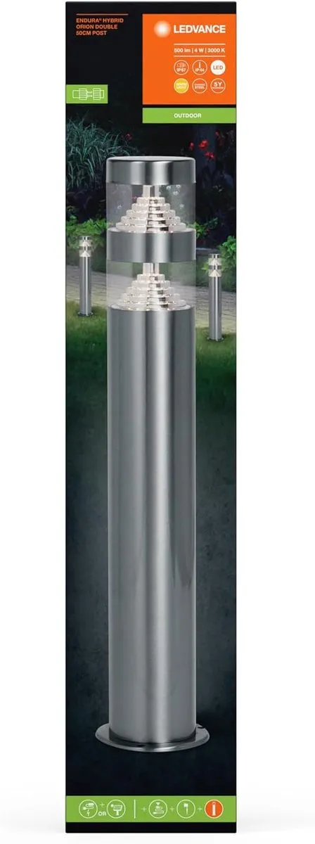LEDVANCE Endura Hybrid Orion Double Buitenlantaarn 4W 340lm - Wit - afbeelding 6 van 6