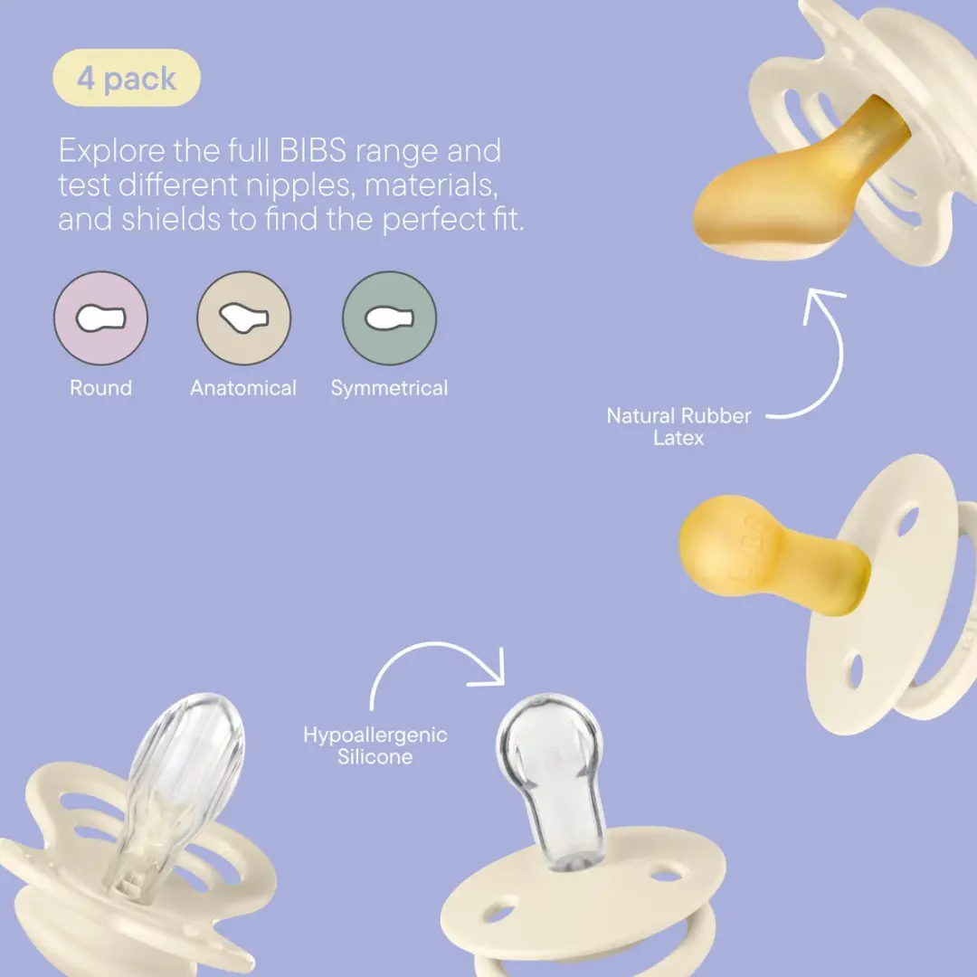BIBS Speen Proefpakket 4 Stuks - Blush