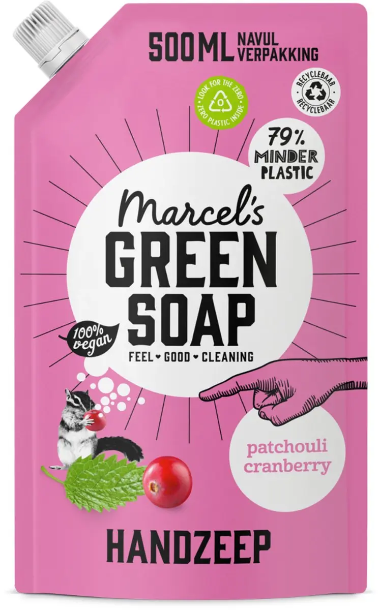 Marcel's Green Soap Handzeep Navulling Patchouli & Cranberry 500ml