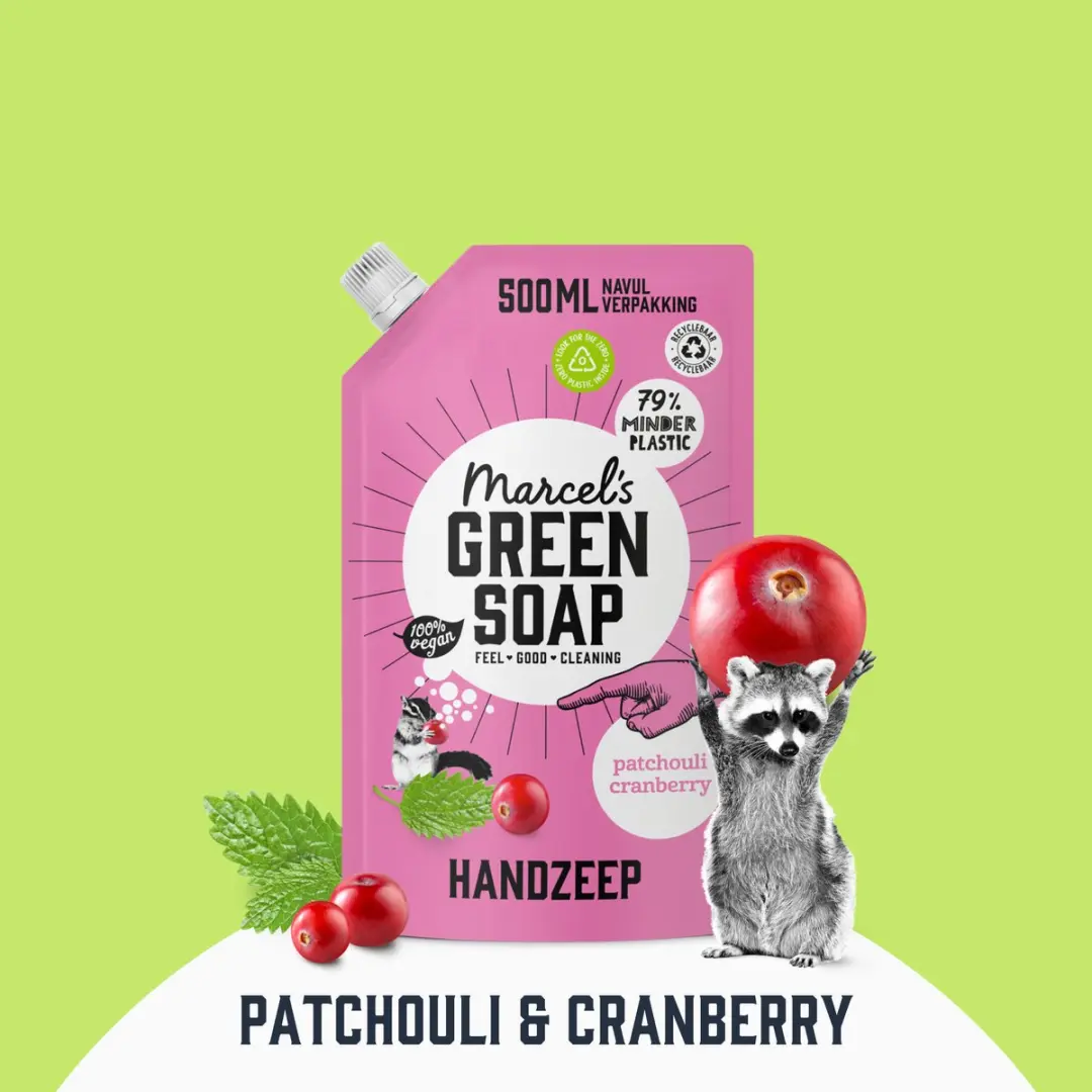 Marcel's Green Soap Handzeep Navulling Patchouli & Cranberry 500ml