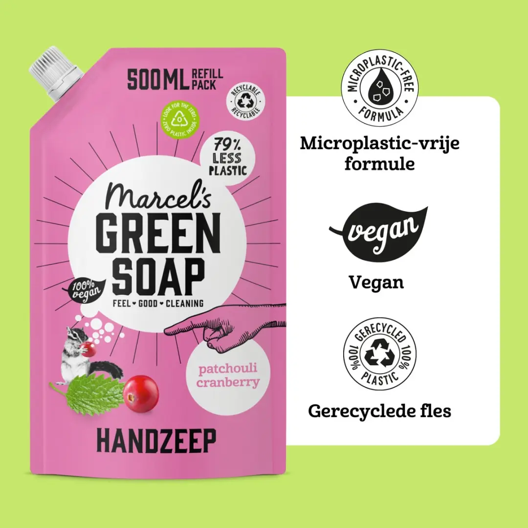 Marcel's Green Soap Handzeep Navulling Patchouli & Cranberry 500ml