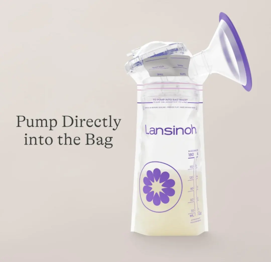 Lansinoh Moedermelk Bewaarzakjes 100 Stuks - 180ml - Paars/Wit