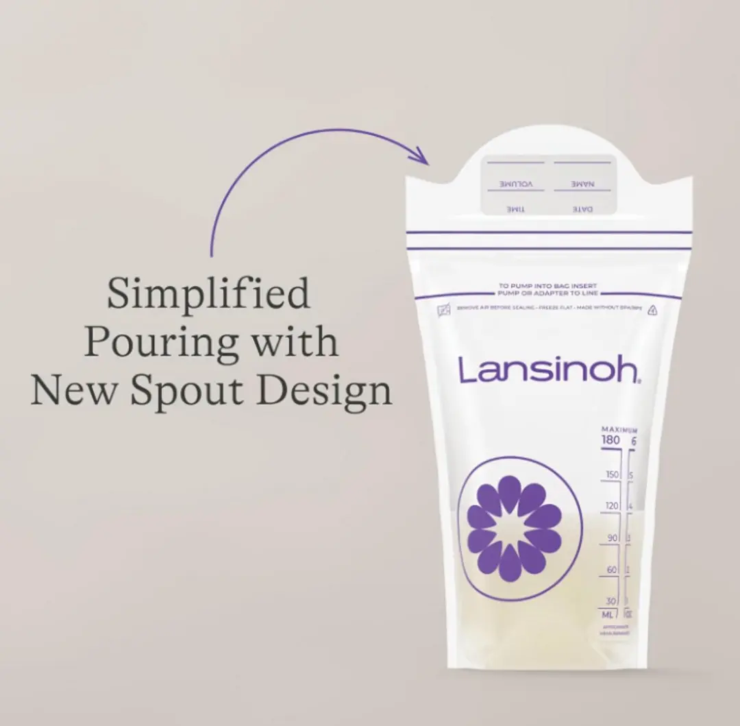 Lansinoh Moedermelk Bewaarzakjes 100 Stuks - 180ml - Paars/Wit