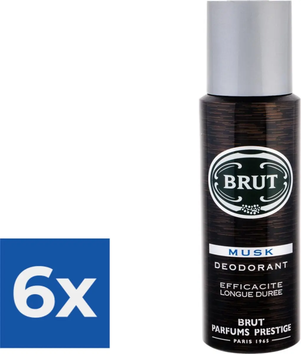 Brut Musk Deodorant - 200ml - 6 Stuks