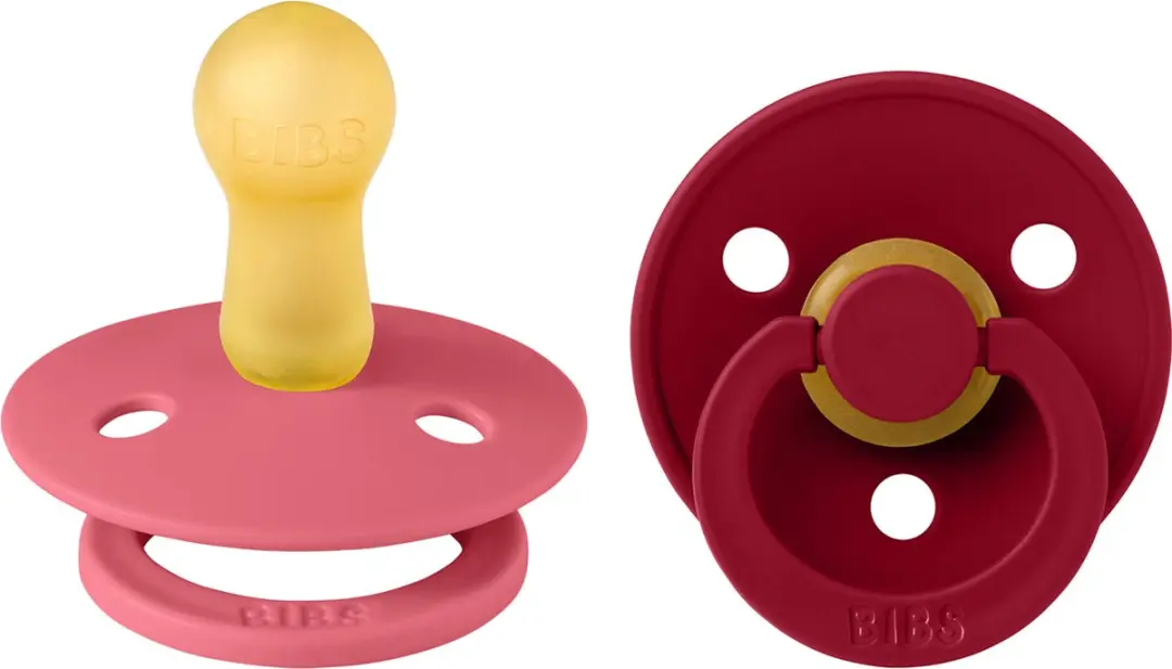 BIBS Colour Speen Maat 1 - 2 Stuks - Coral/Ruby - afbeelding 6 van 6