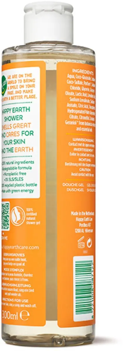 Happy Earth Douchegel Rose Petitgrain 300ml