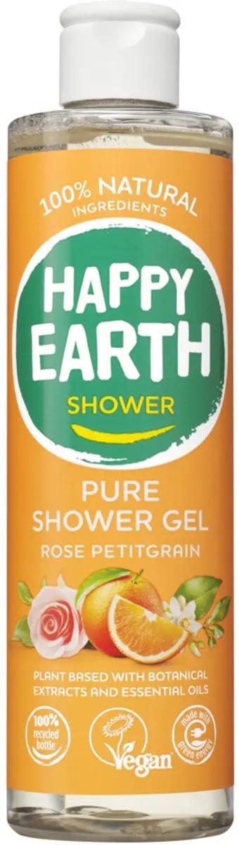 Happy Earth Douchegel Rose Petitgrain 300ml