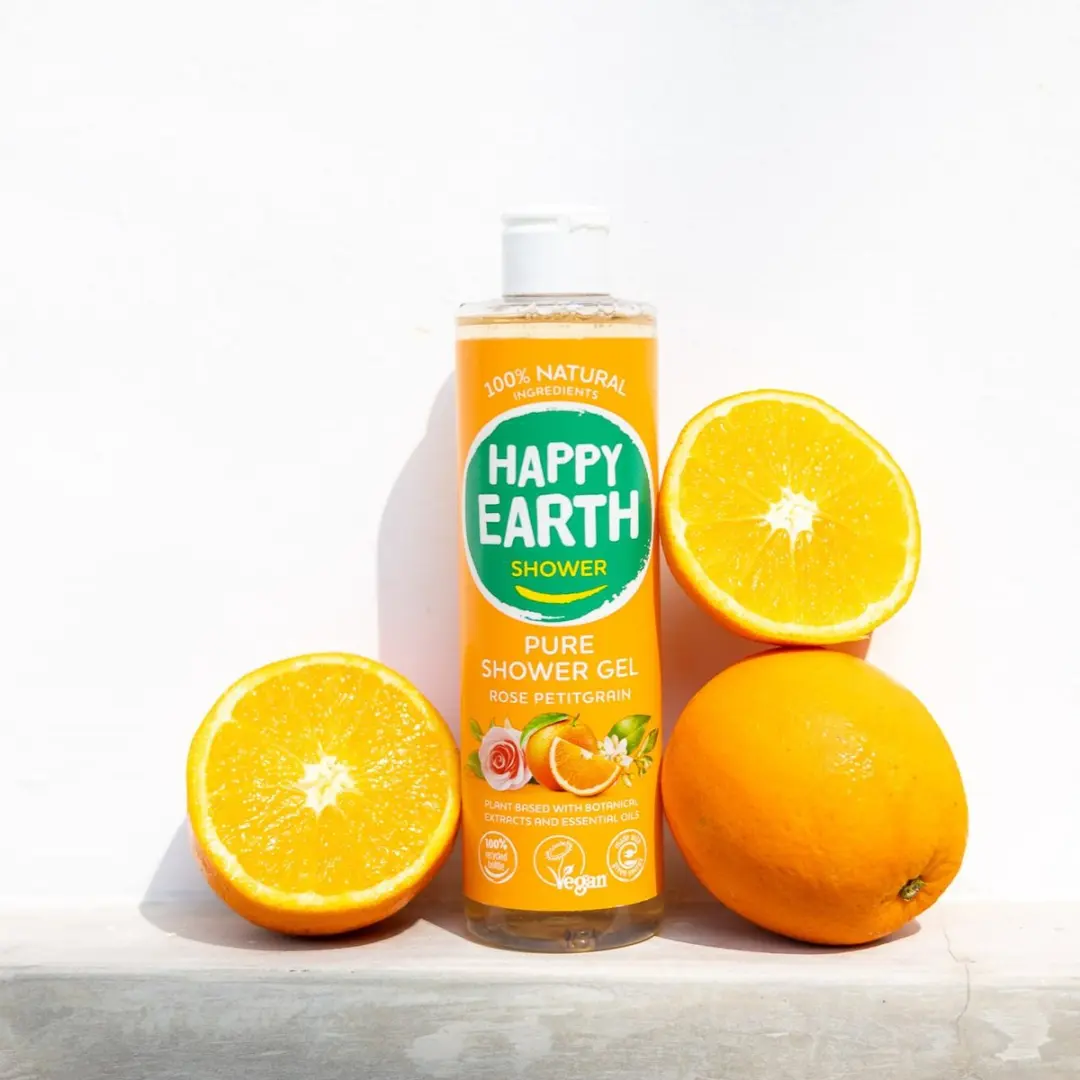 Happy Earth Douchegel Rose Petitgrain 300ml