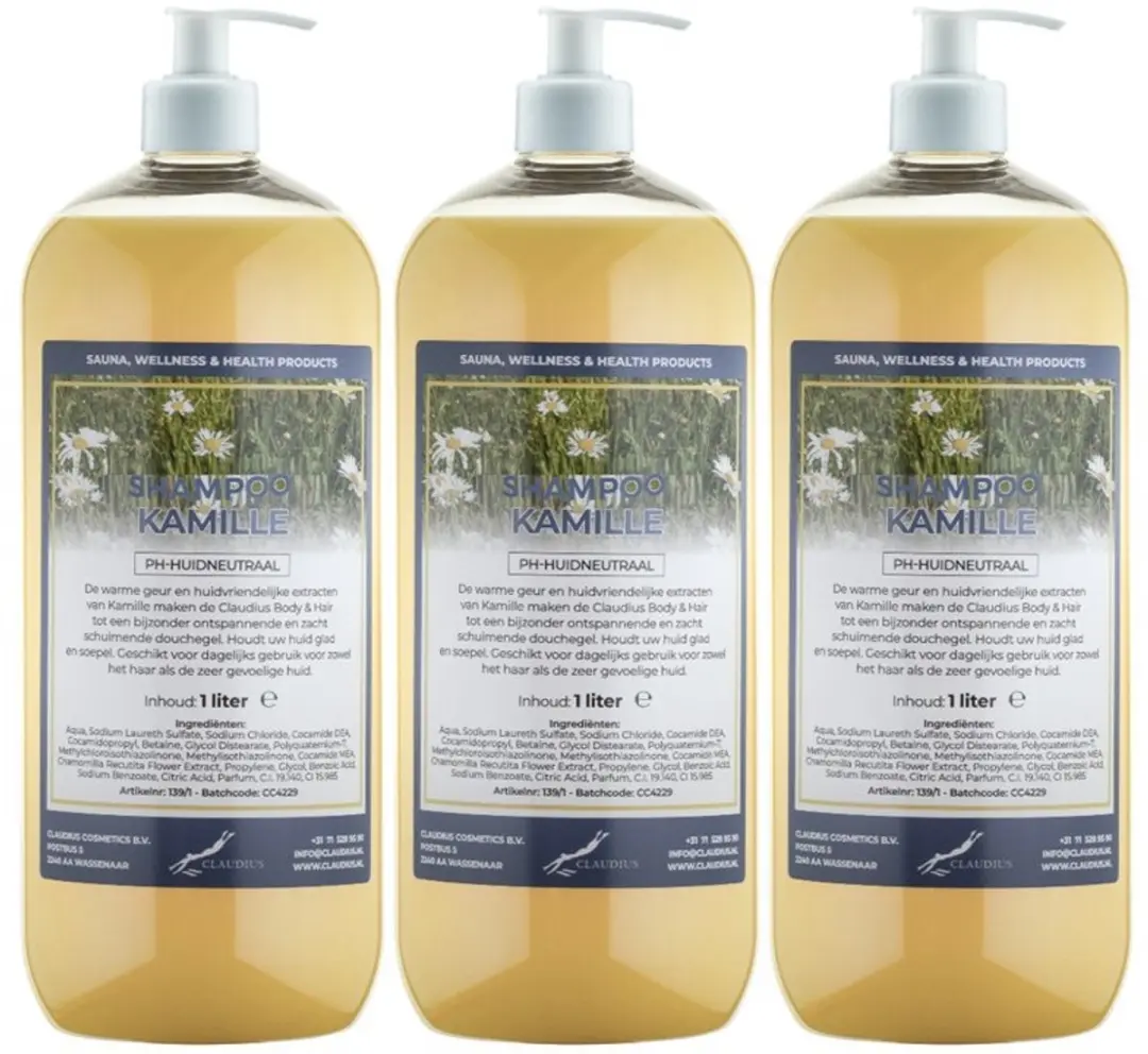 Splashbox Cosmetics Kamille Shampoo 1L - 3 Stuks