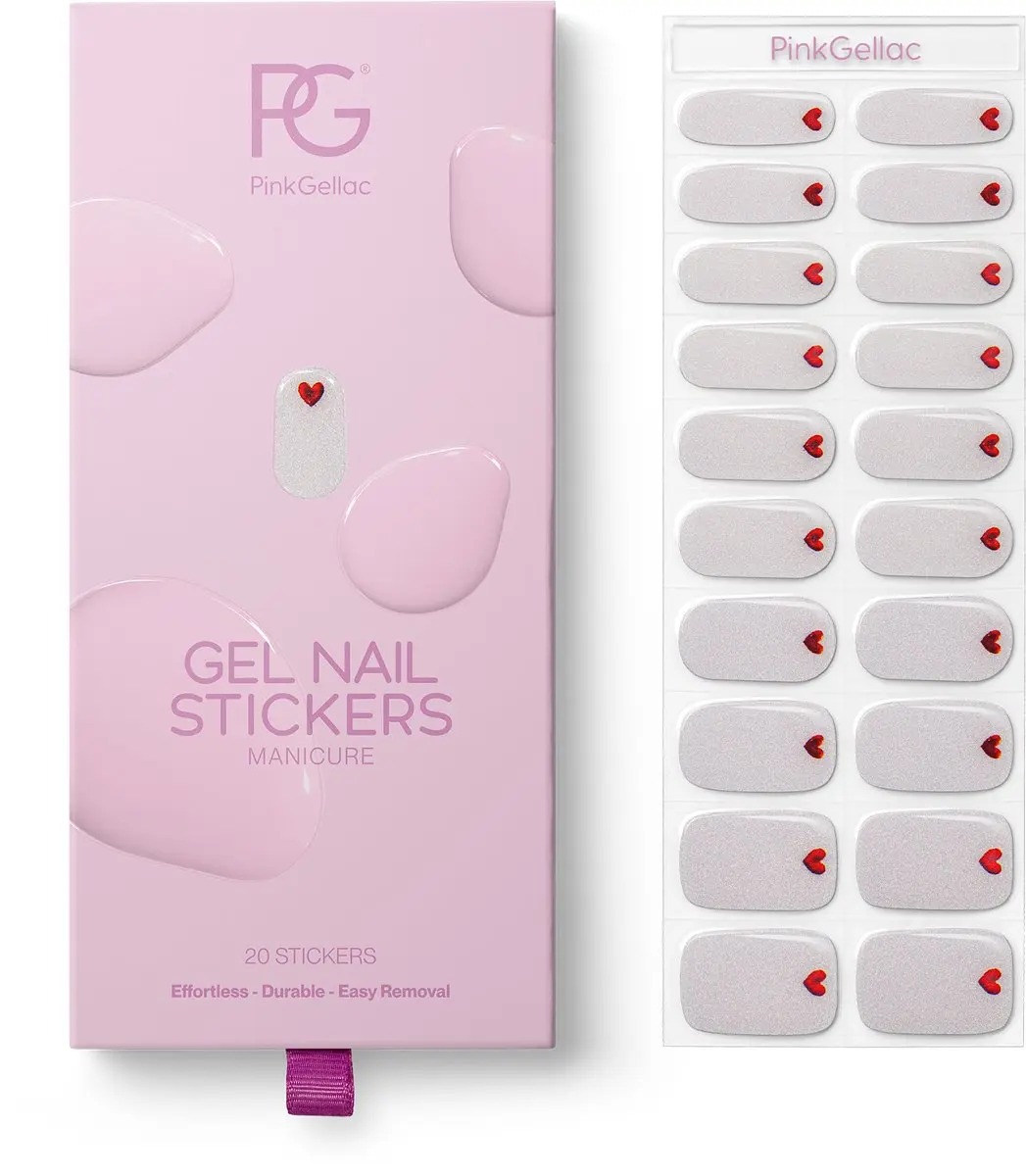 Pink Gellac UV Nagelstickers Loving Hearts - 20 Stuks