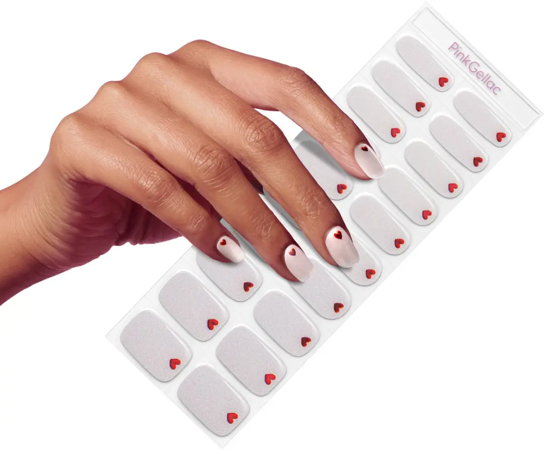 Pink Gellac UV Nagelstickers Loving Hearts