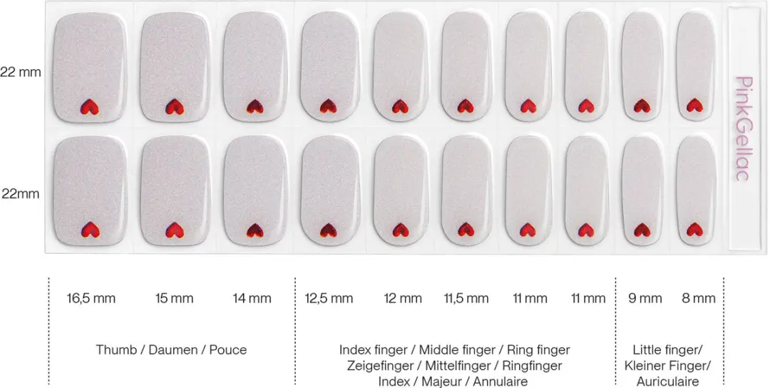 Pink Gellac UV Nagelstickers Loving Hearts - 20 Stuks