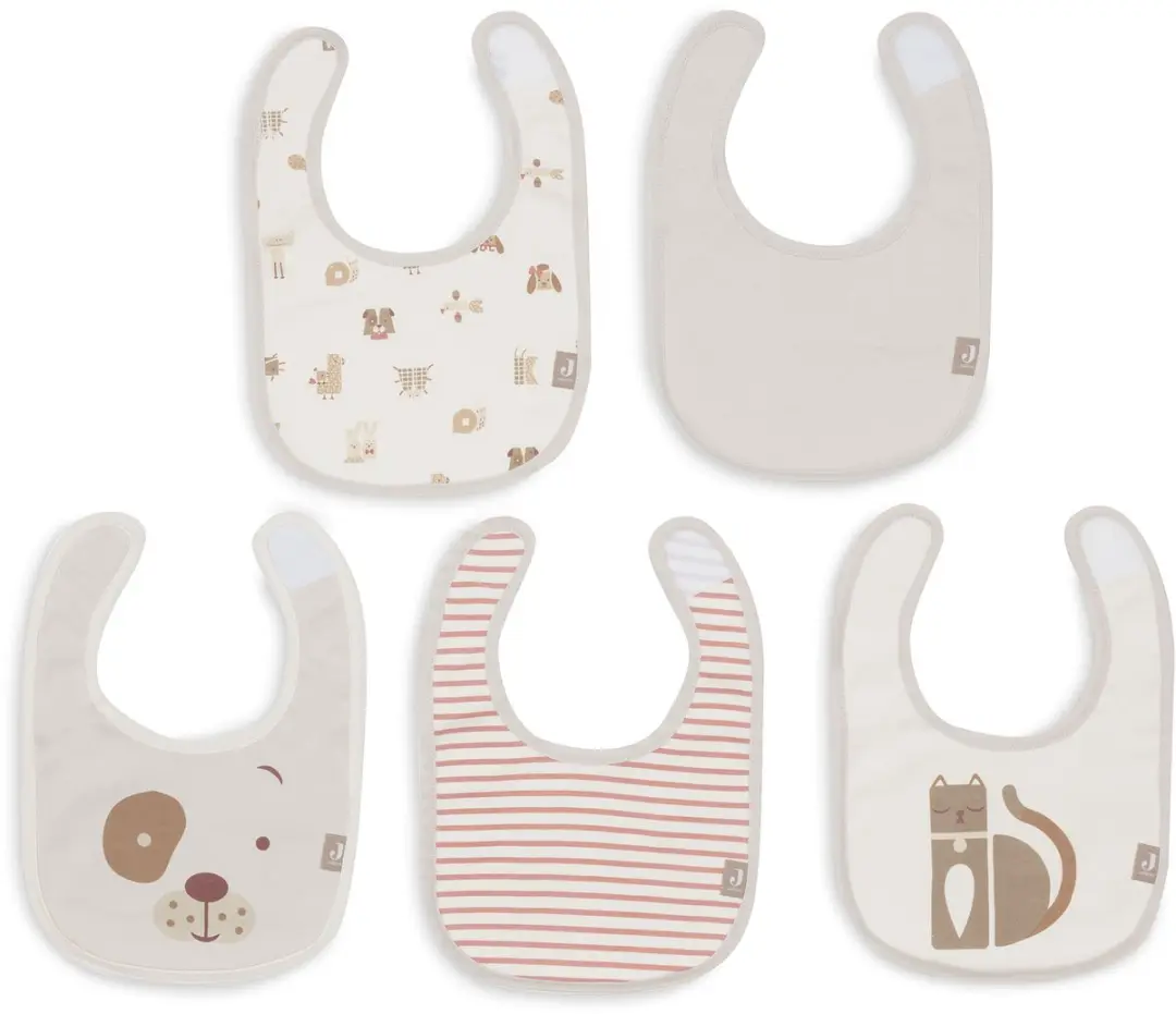 Jollein Waterproof Slabbetjes 30cm - 5 Stuks Animal Friends - afbeelding 2 van 6